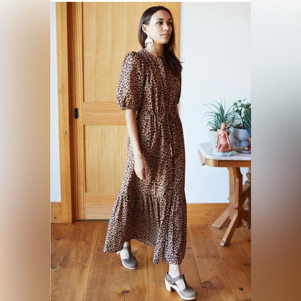 Emerson Fry organic cotton Lucy leopard maxi dress New! Size small.